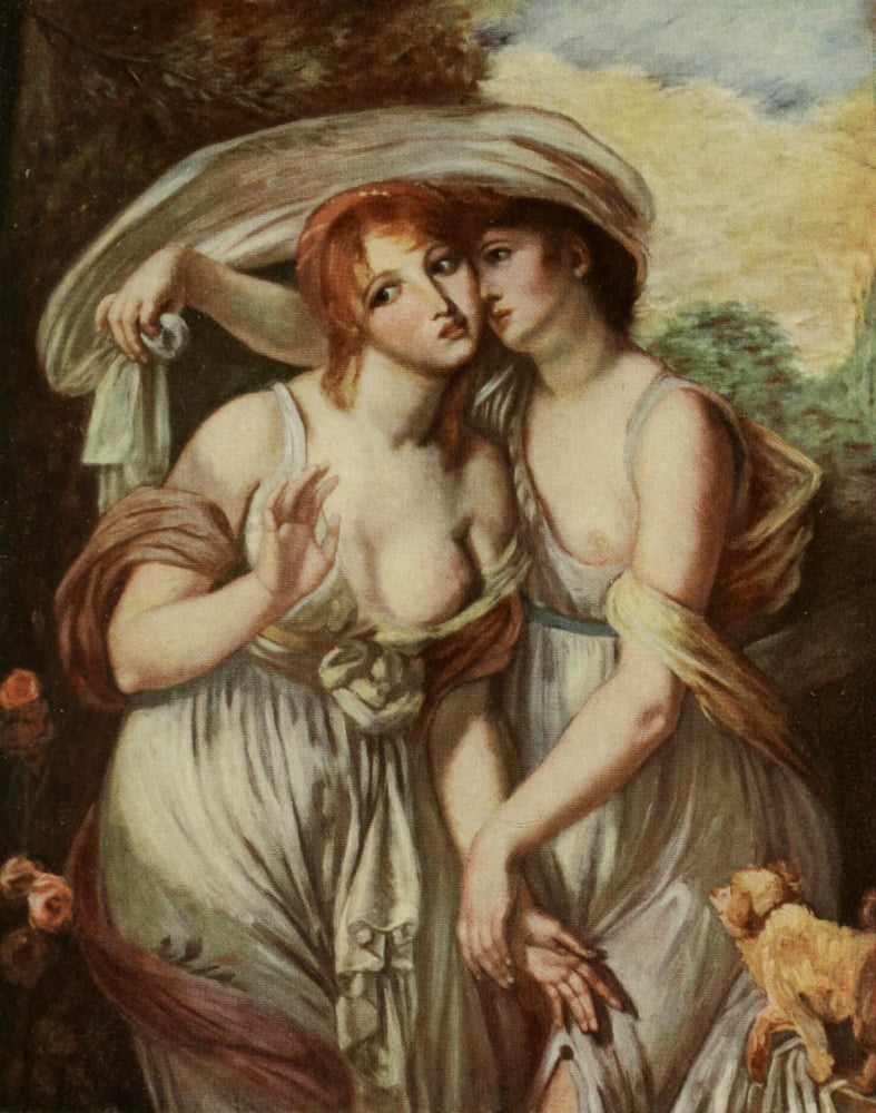 Greuze 1907 The two sisters Canvas Art - Jean-Baptiste Greuze (18 x 24)