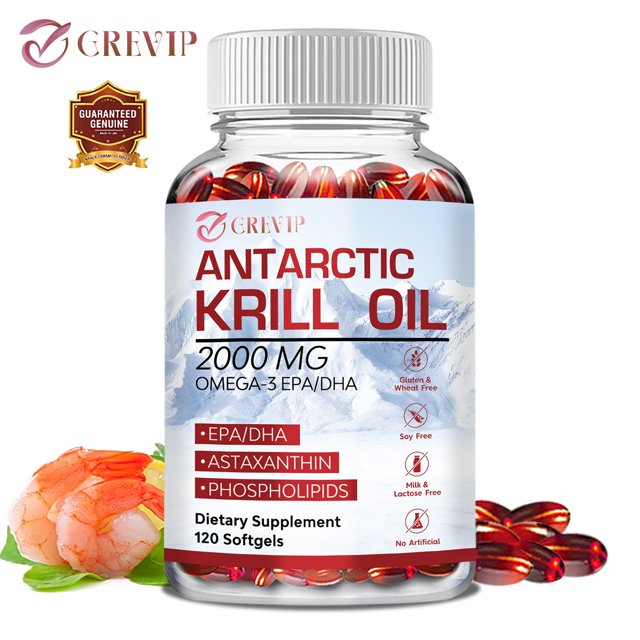 Grevip Antarctic Krill Oil Phospholipids, Astaxanthin, Omega 3 Fatty