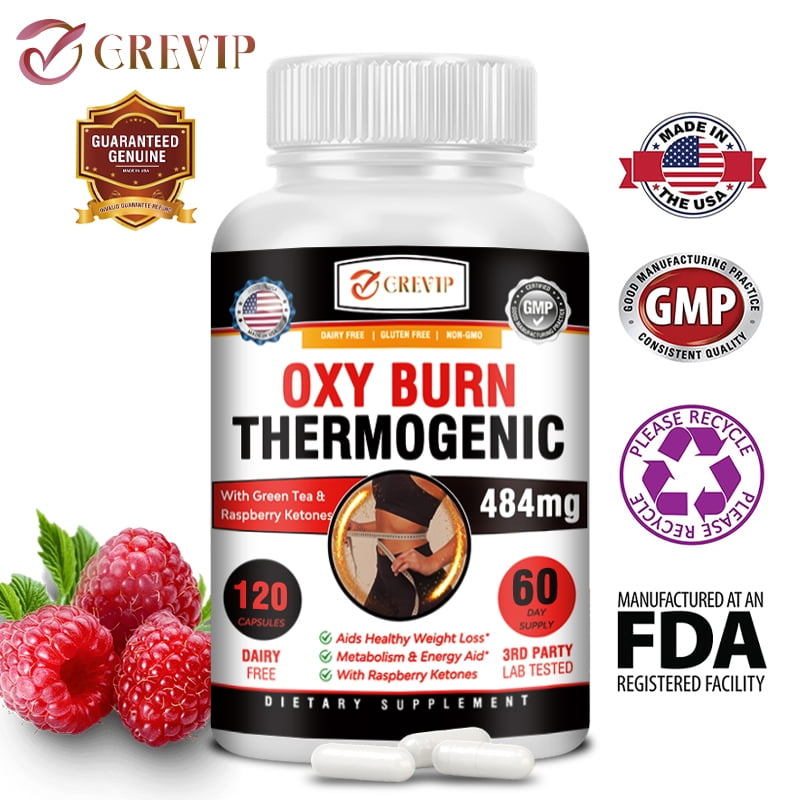 Grevip Oxy Burn Thermogenic Weight Loss, Fat Burner, Appetite Suppressant with Raspberry