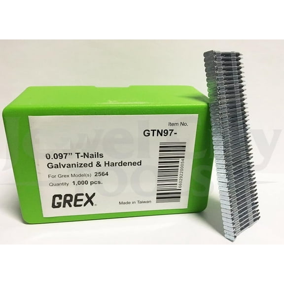 Grex GTN97 5/8 in. Galvanized / Heat-Treated T-Nails, 2M