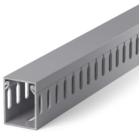 Grey 1.6in H × 1.2in W × 6ft L Cable Organizer Raceway Kit for Server Rack, Under Desk, Computer, Network Cords