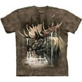 thumbnail image 1 of Grey 100% Cotton Moose Forest Realistic Graphic T-Shirt NEW, 1 of 1