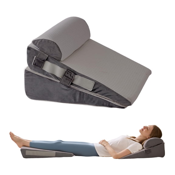 Grey 12 IN+1 Head Pillow 3 Wedge Pillow Set For Adjustable Beds Sleeping Anti Snore Recovery