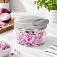 Grey 2.3 Cup Manual Hand-Pull Food Processor For Onion Garlic Vegetable ...