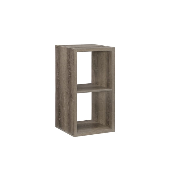 Grey 2 Cube Storage Unit With Two Open Compartments For Living Room Or Office