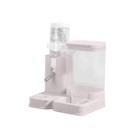 Grey 2 In 1 Hamster Water Dispenser And Automatic Food Feeder Gravity Fed Small Pet Cage Bowl For Mice Gerbil Supplies
