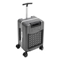 thumbnail image 1 of Grey 20" Adjustable Double Handle Ride-on Luggage,Travel Carry On Trolley Case with Mesh Pocket for Kids,Children's Ride On Suitcase with Wheels & TSA Lock, 1 of 18