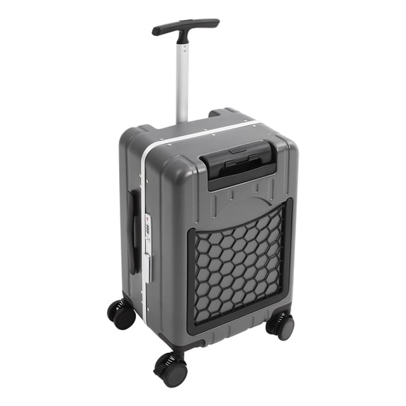 Grey 20" Adjustable Double Handle Ride-on Luggage,Travel Carry On Trolley Case with Mesh Pocket for Kids,Children's Ride On Suitcase with Wheels & TSA Lock