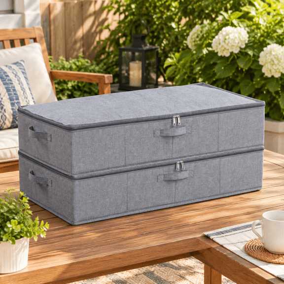 Grey 23.6x11.8x5.9in(1-Pack) Under Bed Storage Organizer for Blankets Clothes Shoes
