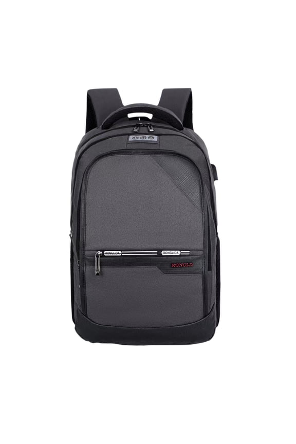 Grey 24L Large Capacity Backpack, Durable Linen Material, Laptop Compartment, Multiple Pockets, For School, Travel, Work, Compact When Empty