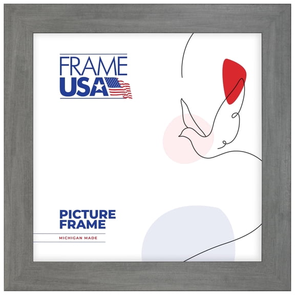 24x24 Picture Frame, Gray Gray Wide 741609, 2 Inch MDF with Plexiglass, Wall Display