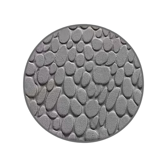 Grey 31.4In Memory Foam Cobblestone Bath Mat With Super Water Absorbent And Non-Slip Pvc Backing, Machine Washable For Bathroom, Bedroom And Living Room Floor Protection