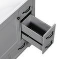 thumbnail image 1 of Grey 36" Bathroom Vanity With Sink. Solid Wood And Made. 6 Drawers, Adjustable Shelf & Functional Divider. Ceramic Fashionable Style. Assembly Needed Sink, Grey. . Drawers Contemporary Taste., 1 of 7