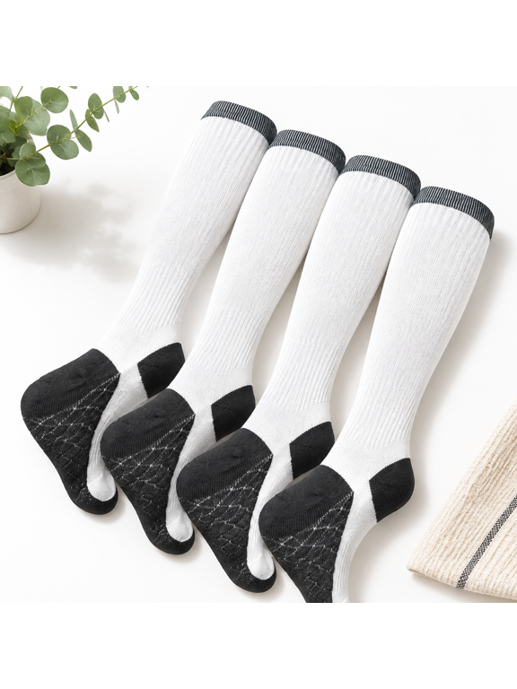 Grey 4-Pair Light for Women, Size 9-11, for Puffy Feet and Support