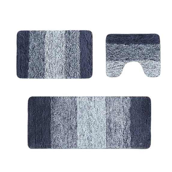 Grey 4 Piece Bathroom Rug Set With Lid Cover U Shaped Toilet Mat Absorbent Microfiber Non Slip Washable Rug 15.7X31.4 15.7X23.6 15.7X19.6 16.5X14.9 Inch