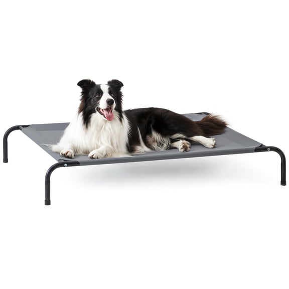 Grey 48" X 35.5" X 8" Elevated Pet Bed For Large Dogs Cats
