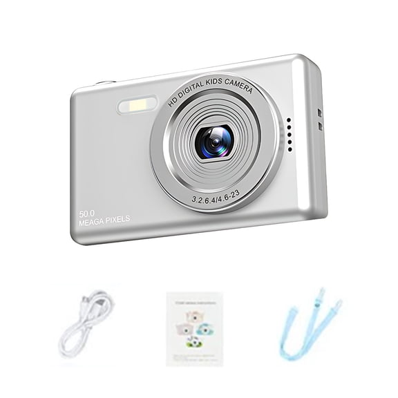 Grey 48Mp Digital Camera 4K Video Recording 2.4 Inch Screen 8X Digital Zoom 600Mah Battery Otg Gray