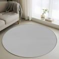 thumbnail image 1 of Grey 4ft Round Rug, Farmhouse Solid Gray Color Modern Art Non-Skid Rubber Backing Large Area Rugs - Living Room Bedroom Home Office, Indoor Floor Mat Carpets Washable Rug, 1 of 9