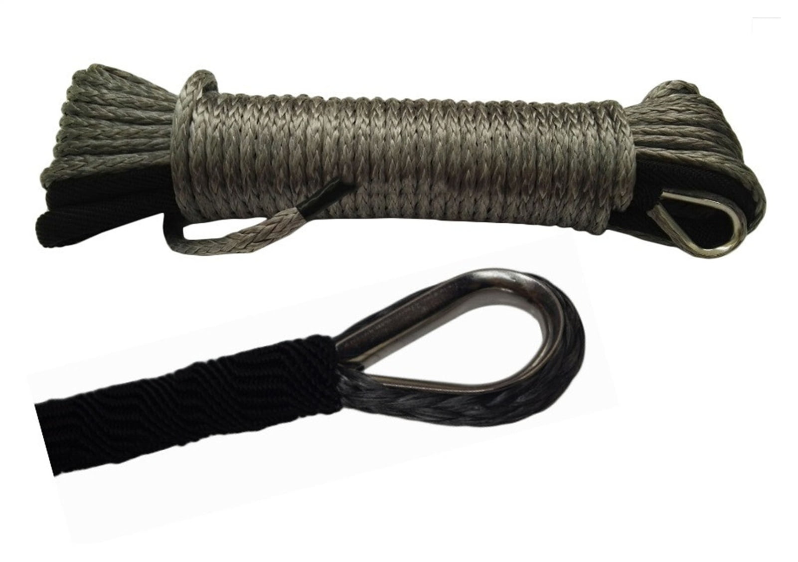 Grey 5mm*15m ATV Winch Line, Synthetic Winch Cable,ATV Winch Kit,Off Road Rope ,Easy to Use