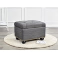 thumbnail image 1 of Grey 5th Ave Modern Charcoal Linen Upholstered Storage Ottoman, Gray, 1 of 7