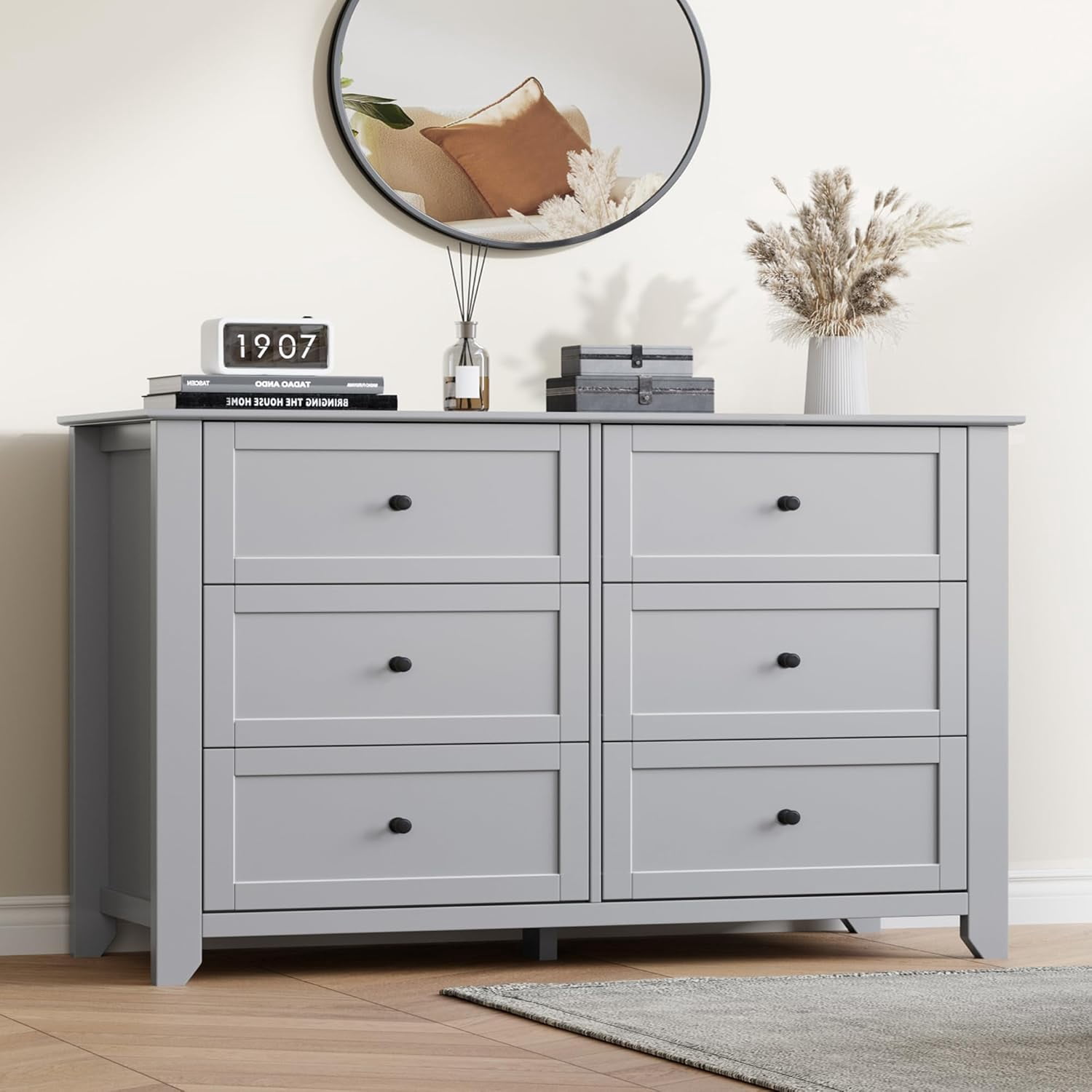 grey wood dresser walmart 6 Drawer for Bedroom, 54