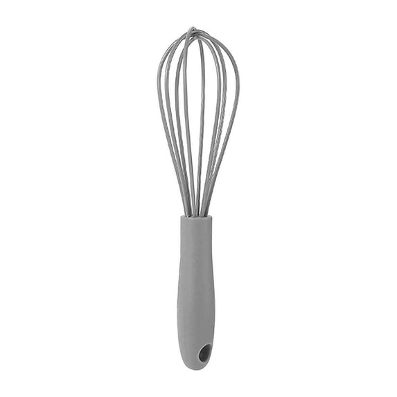 Grey 6 Inch Hand Push Rotating Stirring Rod For Baking Stainless Steel Egg Beater Kitchen Whisk Grey