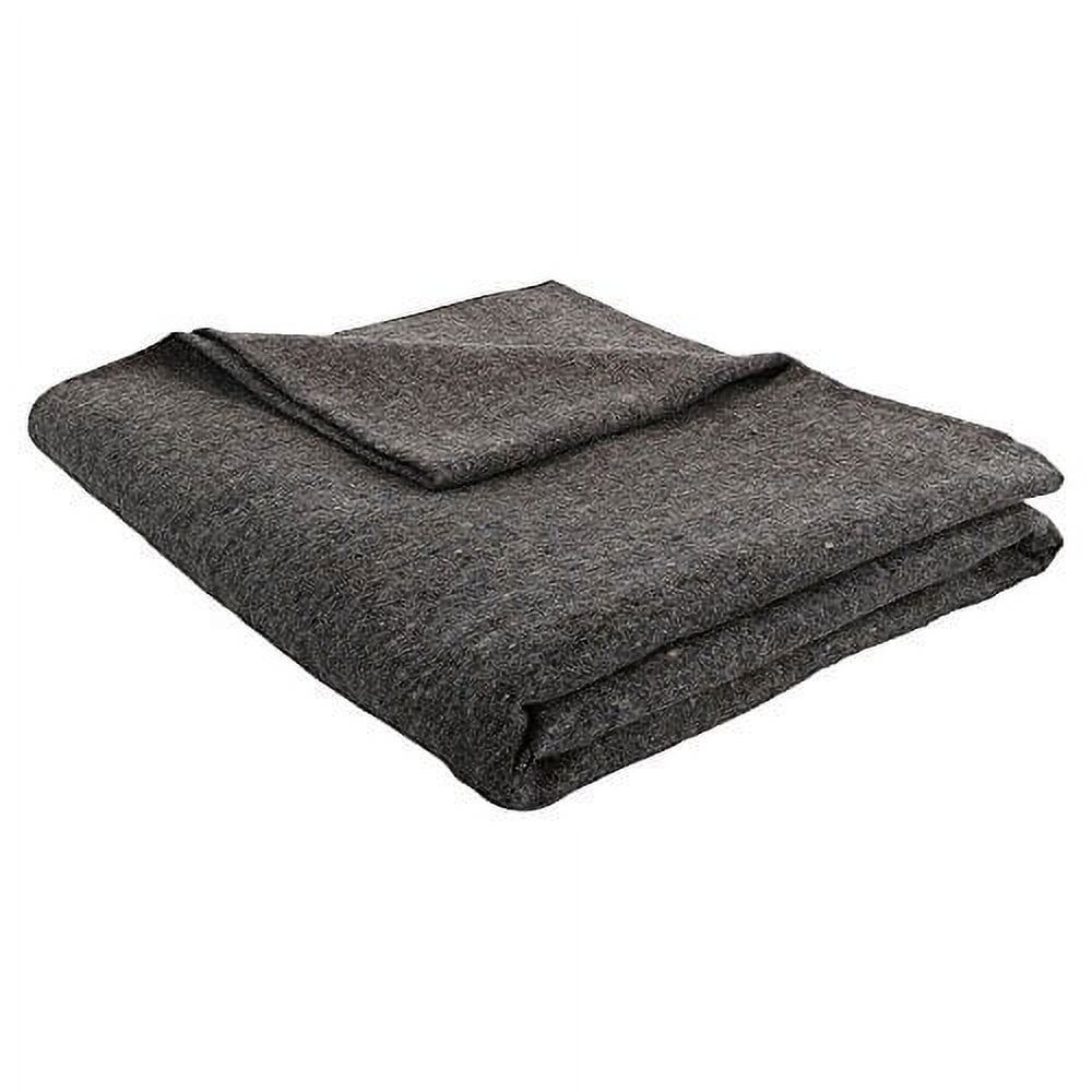 Grey 62x80 Military Wool Blanket for Emergency,Camping & Everyday Use (Grey)