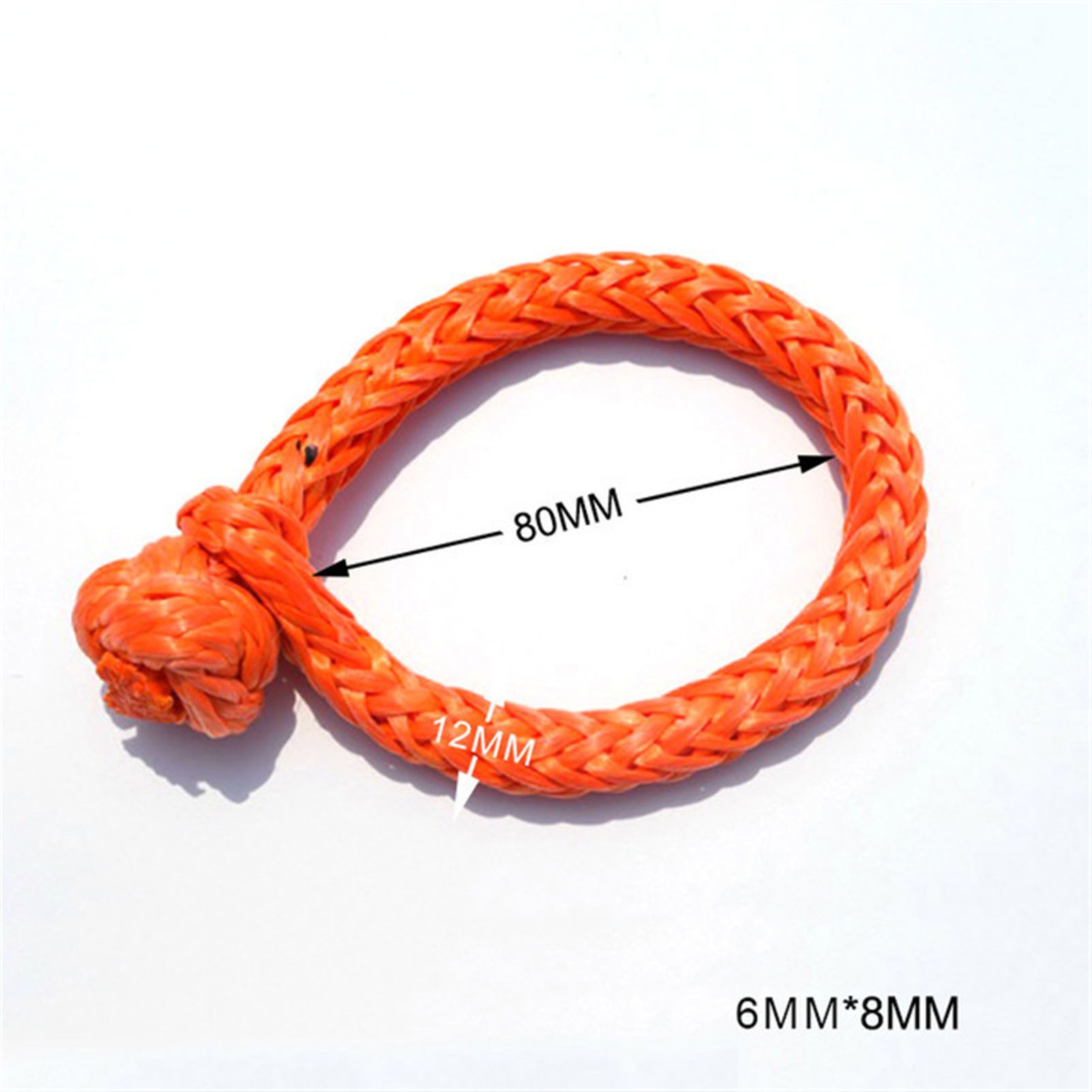 Grey 6mm*80mm Synthetic Rope Shackle,Soft Shackles For Yacht,Winch