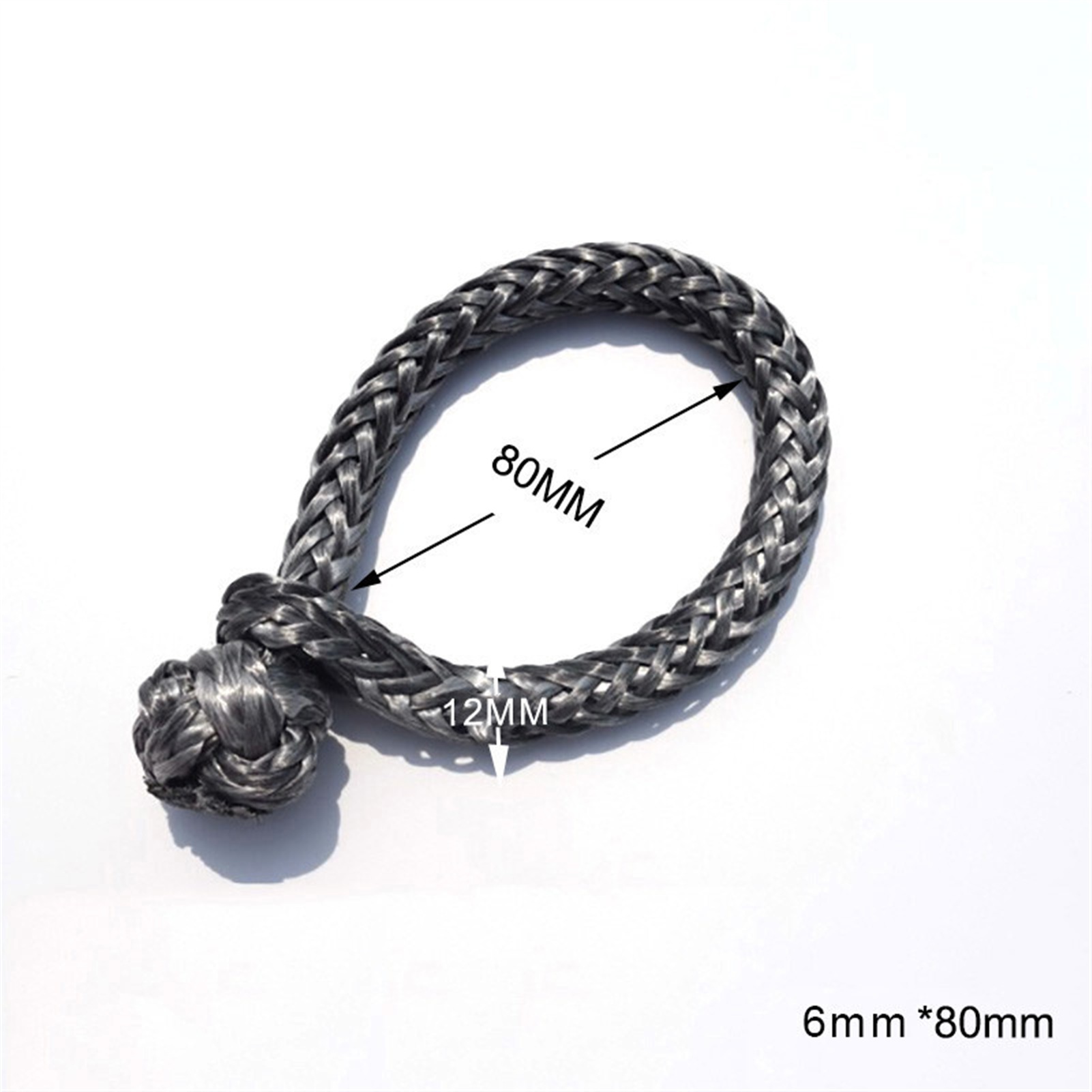 Grey 6mm*80mm Synthetic Rope Shackle,Soft Shackles For Yacht,Winch