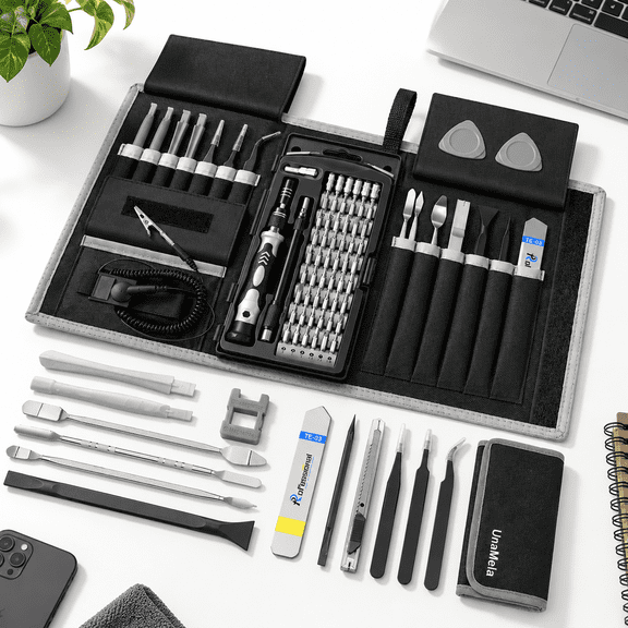 Grey 80-in-1 Precision Tool Kit for Laptop, PC, Console and Electronics Repair