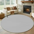 thumbnail image 1 of Grey 8ft Round Rug, Farmhouse Solid Gray Color Modern Art Non-Skid Rubber Backing Large Area Rugs - Living Room Bedroom Home Office, Indoor Floor Mat Carpets Washable Rug, 1 of 9