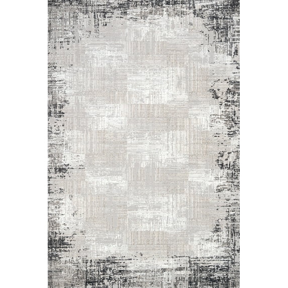 Grey Abstract Area Rugs for Living Room Washable Rugs Boho Moroccan Area Rug Soft Neutral Geometric Bohemian Carpet Distressed Indoor Rug for Bedroom Dining Room Office Foldable Nonslip Rug