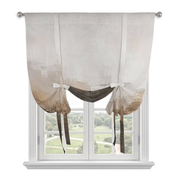 Grey Abstract Art Balloon Curtains for Windows, Bedroom Curtains 54 Inch Length, Luxury Aesthetics Vintage Art Tie Up Curtains Panels Thermal Insulated Bathroom Curtains Window 42"x54"
