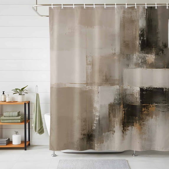 Grey Abstract Art Shower Curtains for Bathroom, Contemporary Luxury Waterproof Fabric Shower Curtain, Decorative Bathroom Curtain for Bathtub, 36"x72", No Hooks Included