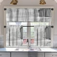 thumbnail image 1 of Grey Abstract Blackout Kitchen Curtains Tiers and Valances Set 3 Piece for Windows Modern Art Kitchen Window Curtains Set,Contemporary Trendy Valances for Living Room(36" Tiers Set), 1 of 6