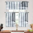 thumbnail image 1 of Grey Abstract Kitchen Curtains Tiers and Valances Set 3 Piece for Windows Modern Art Kitchen Window Curtains Set,Contemporary Trendy Valances for Living Room(36" Tiers Set), 1 of 5