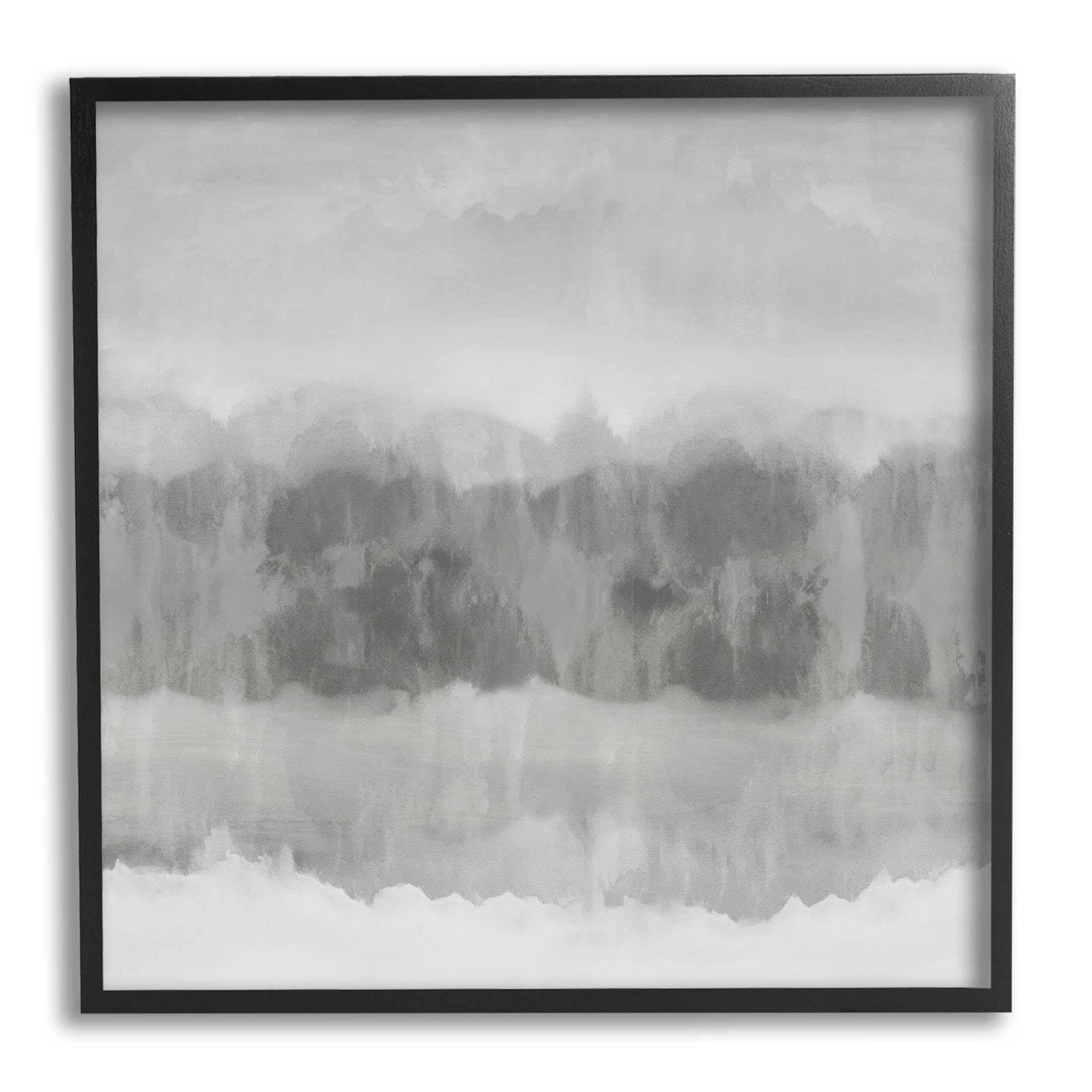 Grey Abstract Nature Fog Abstract Graphic Art Black Framed Art Print Wall Art
