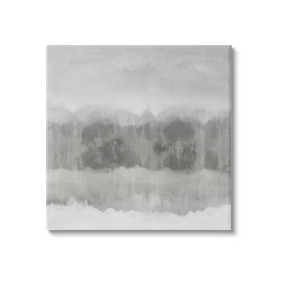 Grey Abstract Nature Fog Abstract Graphic Art Gallery Wrapped Canvas Print Wall Art
