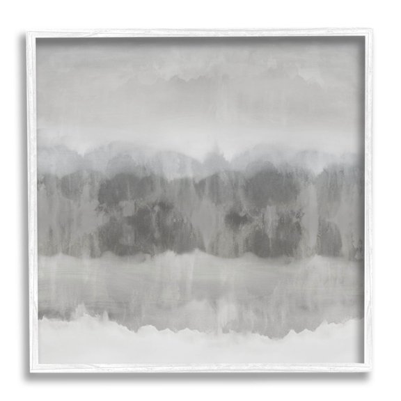 Grey Abstract Nature Fog Abstract Graphic Art White Framed Art Print Wall Art