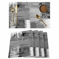 thumbnail image 1 of Grey Abstract Placemats Set of 6, Modern Mottled Art Oil Painting Placemats for Dining Table, Place Mats for Kitchen Tabletop, Waterproof Wipeable Dining Table Mats Set, 1 of 9