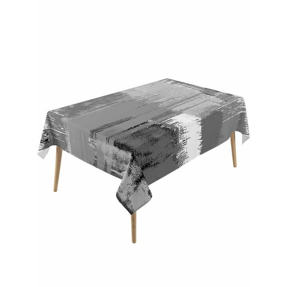 Grey Abstract Table Cloth, Modern Mottled Art Oil Painting Waterproof Tablecloth for Rectangle Tables, Reusable Washable Fabric Table Cover for Restaurant Kitchen Dining Tables 54"x108"