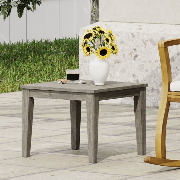 Grey Acacia Wood Side Table / Ideal for Small Seating Areas