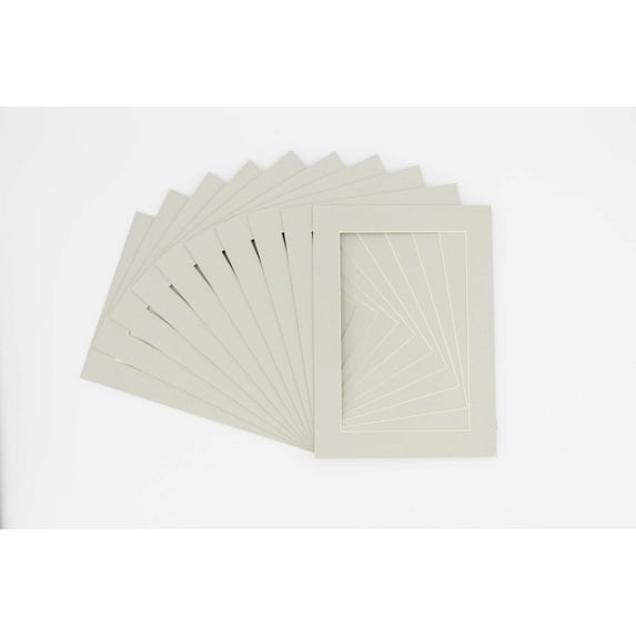Grey Acid Free 22x28 Picture Frame Mats with White Core Bevel Cut for 16x20 Pictures - Fits 22x28