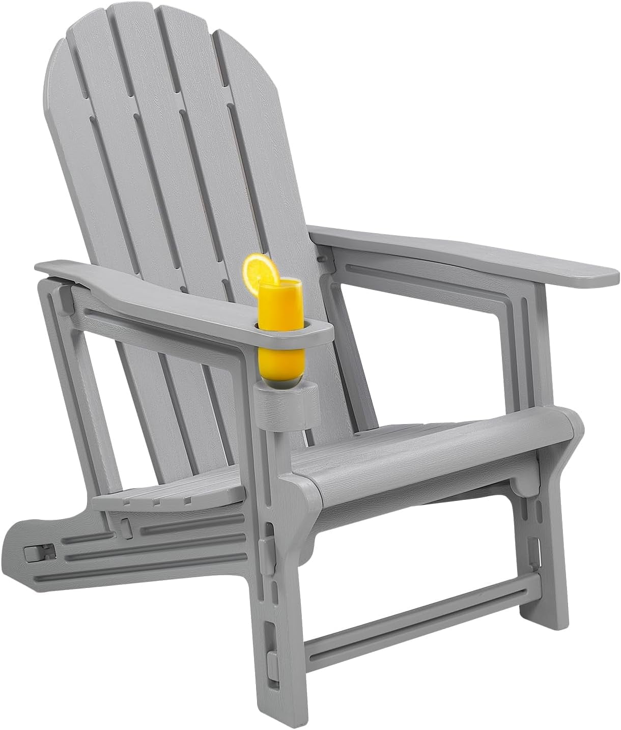 ENFIRE Adirondack Chair HDPE – Weather-Resistant, Tool-Free 5-Minute Assembly for Patio, Fire Pit, or Lawn Gray