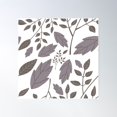 thumbnail image 1 of Grey Aesthetic Leaves Poster Wall Art, Modern Wall Decor For Living Room Bedroom, 16X16 UNFRAMED, 1 of 3