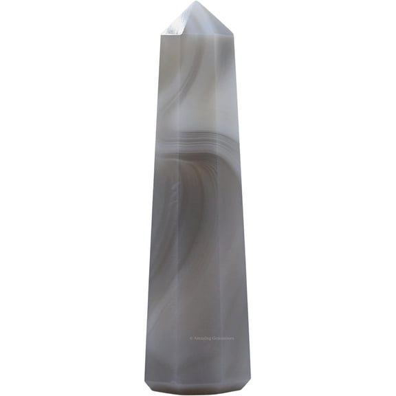 Grey Agate Crystal Tower Obelisk Point (2" to 3" INCH)