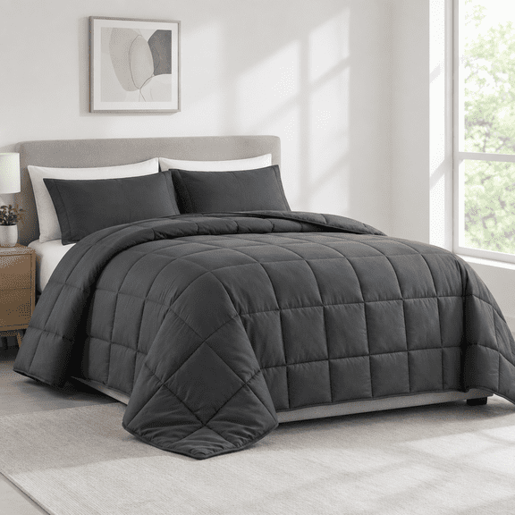 Grey Alaskan King-136" x 120" Oversized All Season Down Alternative Comforter