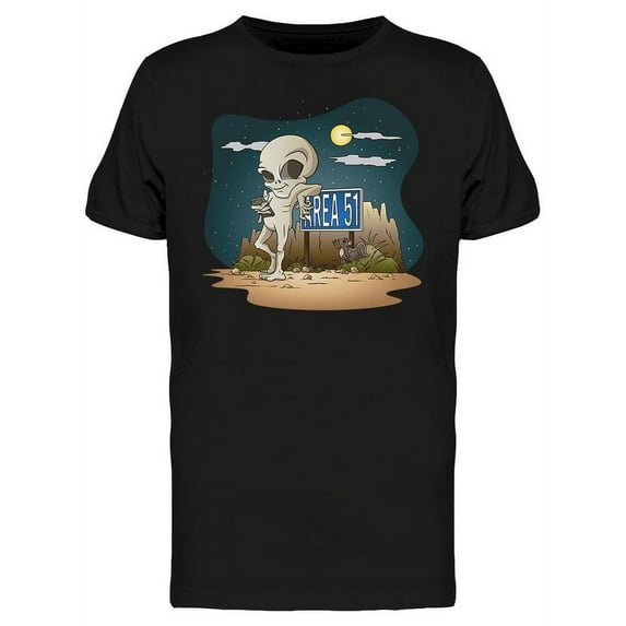 Grey Alien Area 51 T-Shirt Men -Image by Shutterstock, Male x-Large