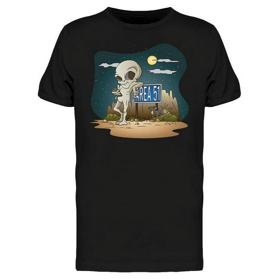 Grey Alien Area 51 T-Shirt Men -Image by Shutterstock, Male x-Large