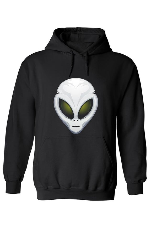 Grey Alien Head Hoodie Men -Image by Shutterstock, Male Small